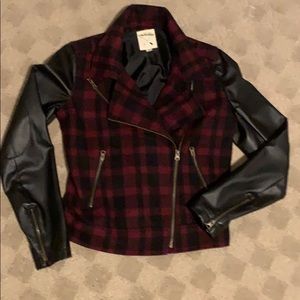 L.A.Hearts moto wool and faux leather jacket